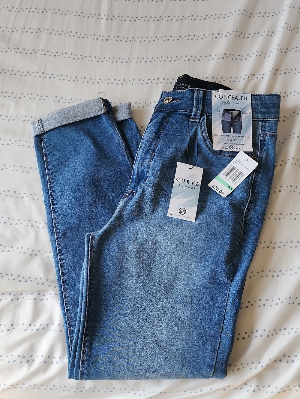 NWT Curve Appeal Elastic Comfort Waist Duomode Skinny Jeans